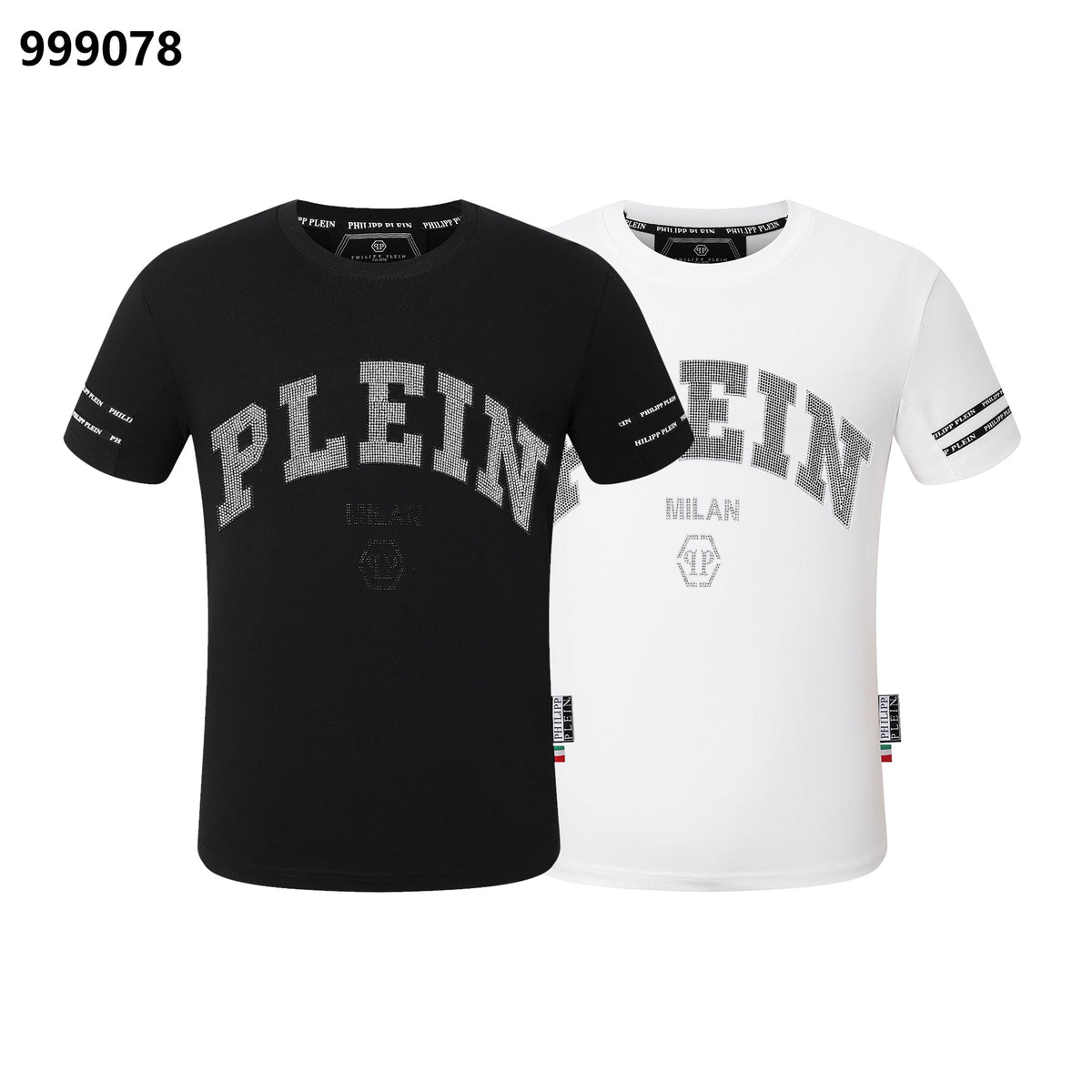 PP Men's Black Streetwear Cotton T-Shirt #64
