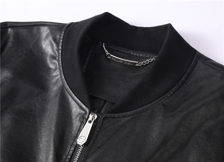 PP Black Leather Jacket #4 | Men's Streetwear