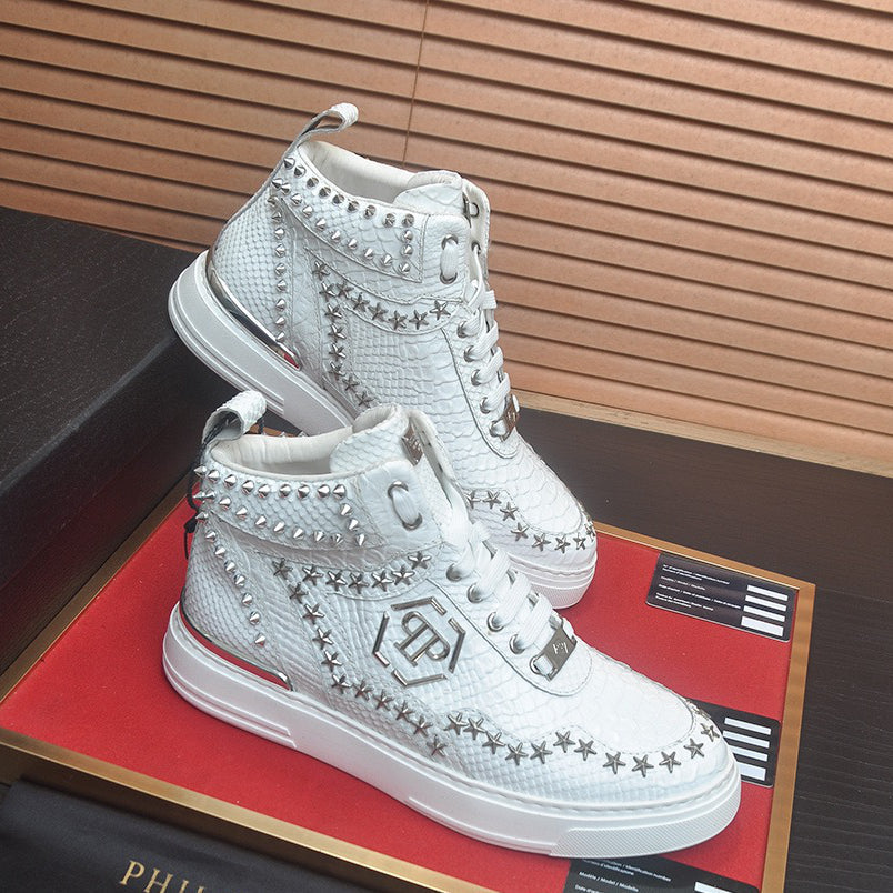 PP White Casual Sneakers #109 | Men's Streetwear