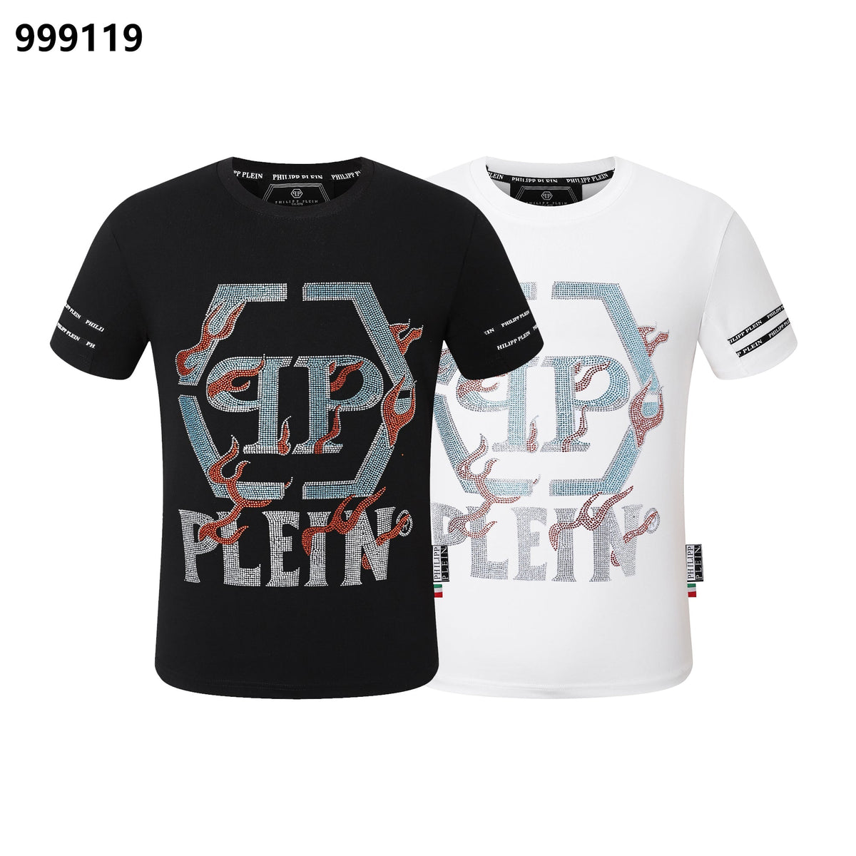 PP Black Cotton Streetwear T-Shirt #65 | Men's Tee
