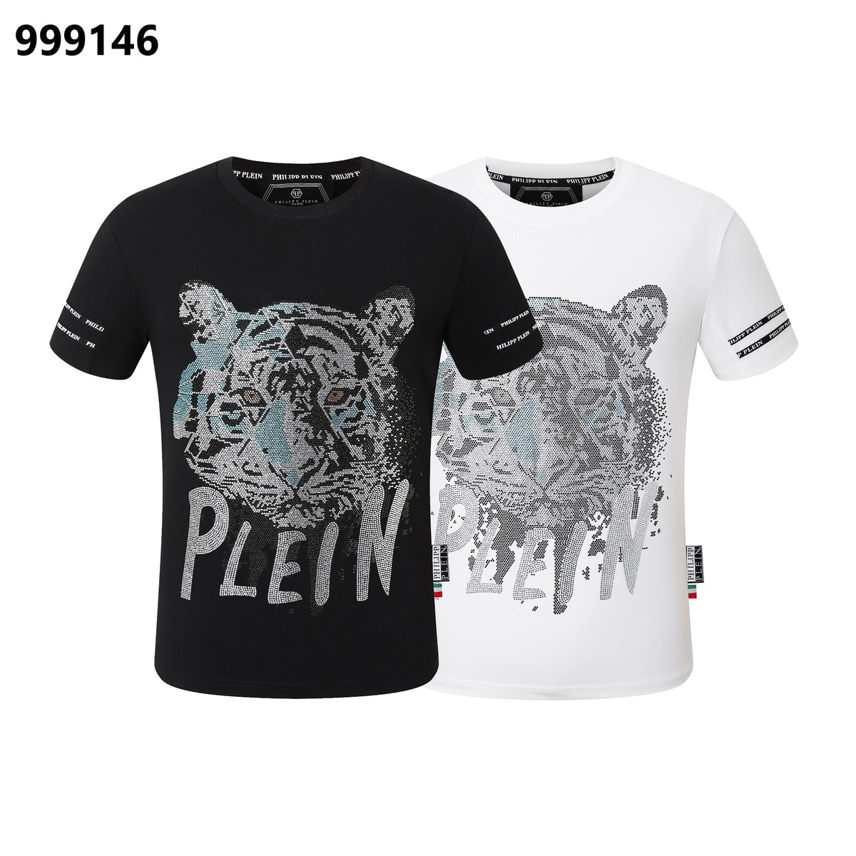 PP Men's Black Streetwear Cotton T-Shirt #77