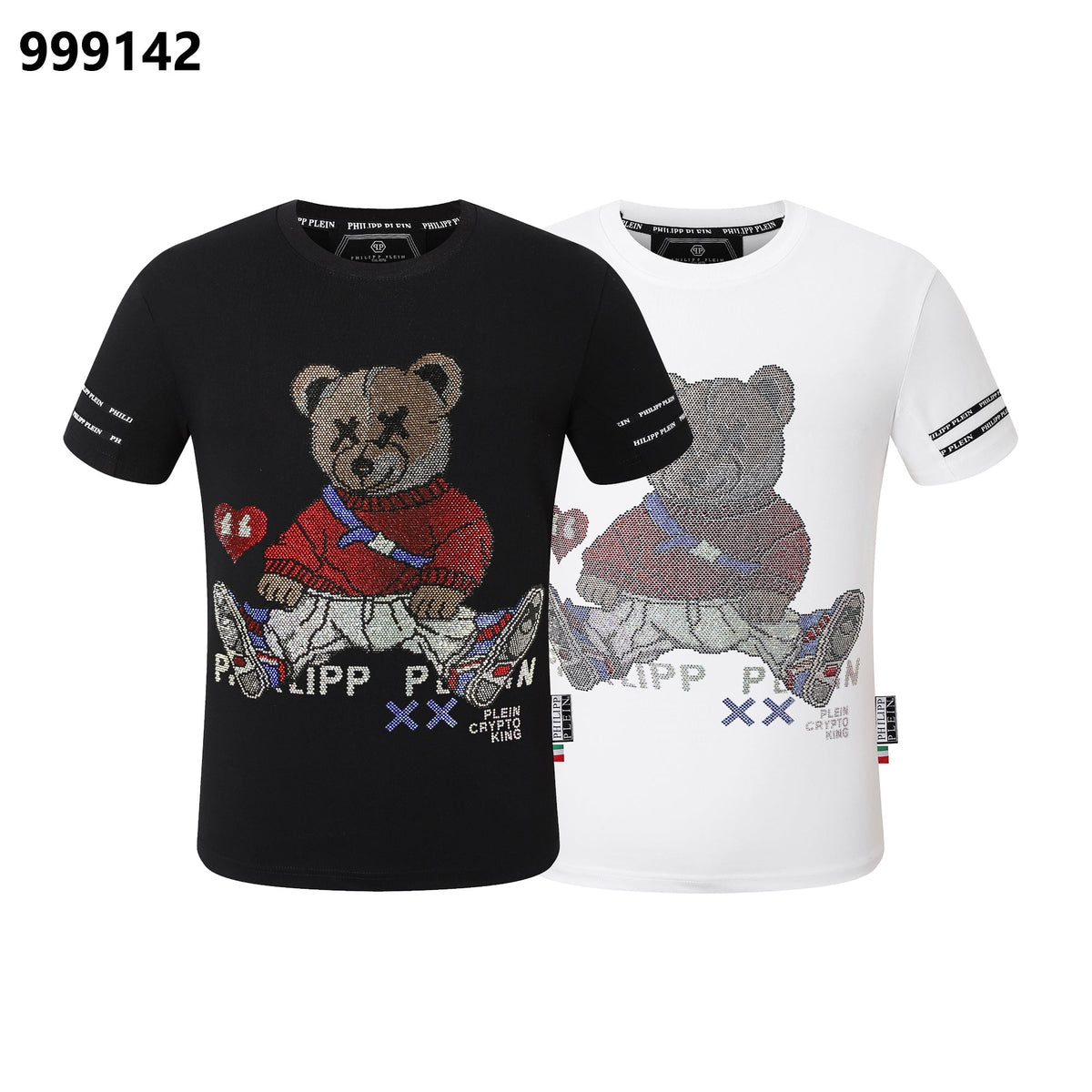 PP Men's Black Cotton Street Style T-Shirt #73