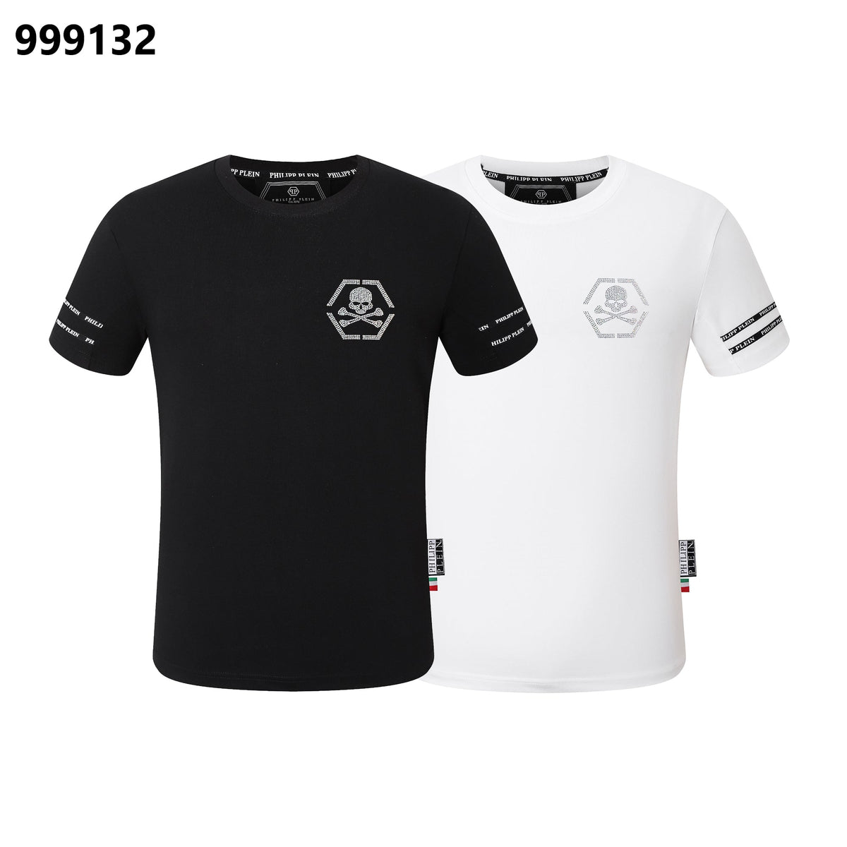 PP Men's Black Cotton Street Style T-Shirt #66