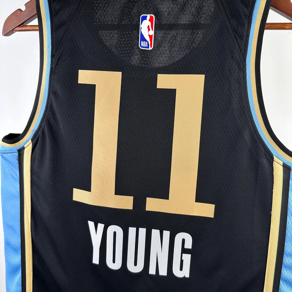 Trae Young Atlanta Hawks No.11 City Edition Jersey 2023-24 - View 3