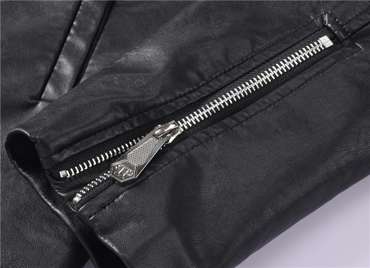 PP Black Leather Jacket #11 | Men's Streetwear