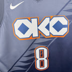 Oklahoma City Thunder 2025-26 city edition basketball jersey additional angle view in team colors for basketball fans