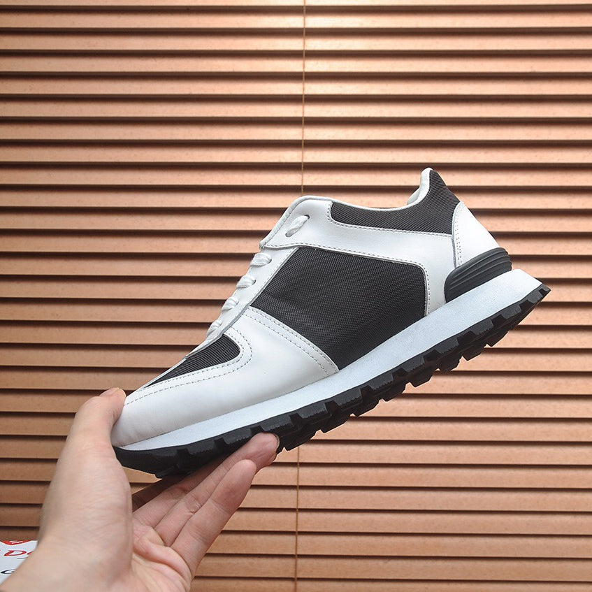 2026 Premium Leather Casual Sneakers - Designer Unisex Shoes in Black & Blue