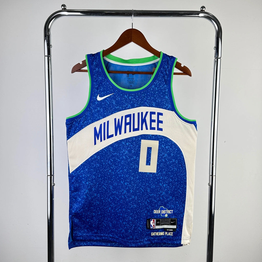 Damian Lillard Milwaukee Bucks No.0 City Edition Jersey 2023-24 - View 12