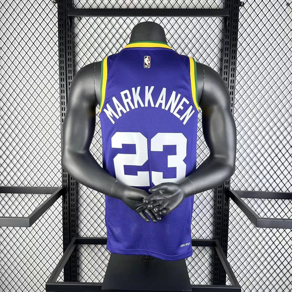 Lauri Markkanen Utah Jazz No.23 Throwback Jersey 2023-24 - View 1