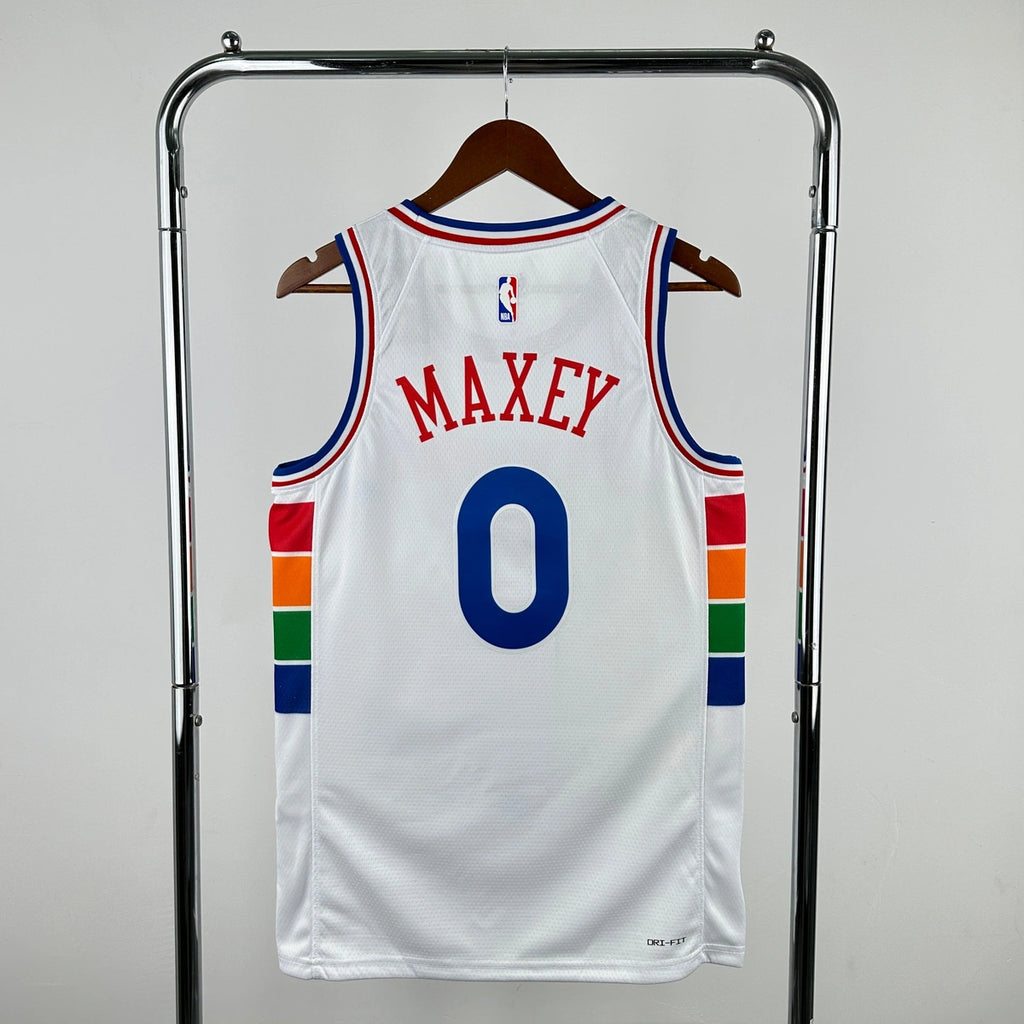 76ers BackFull City Jersey in White — Hanging 011