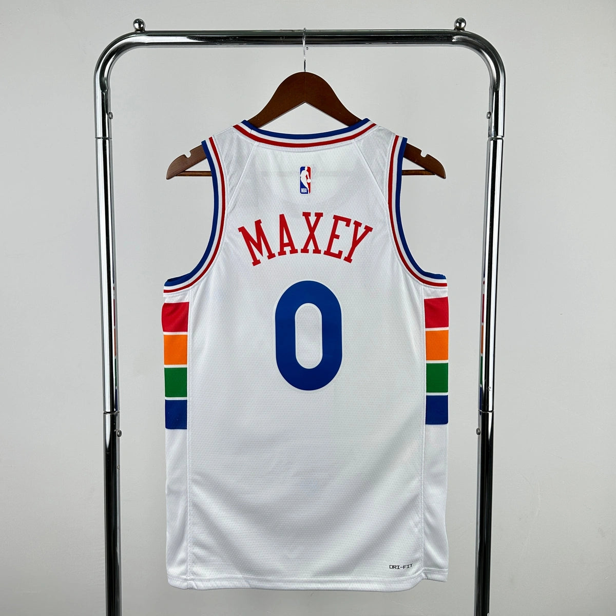 76ers BackFull City Jersey in White — Hanging 011