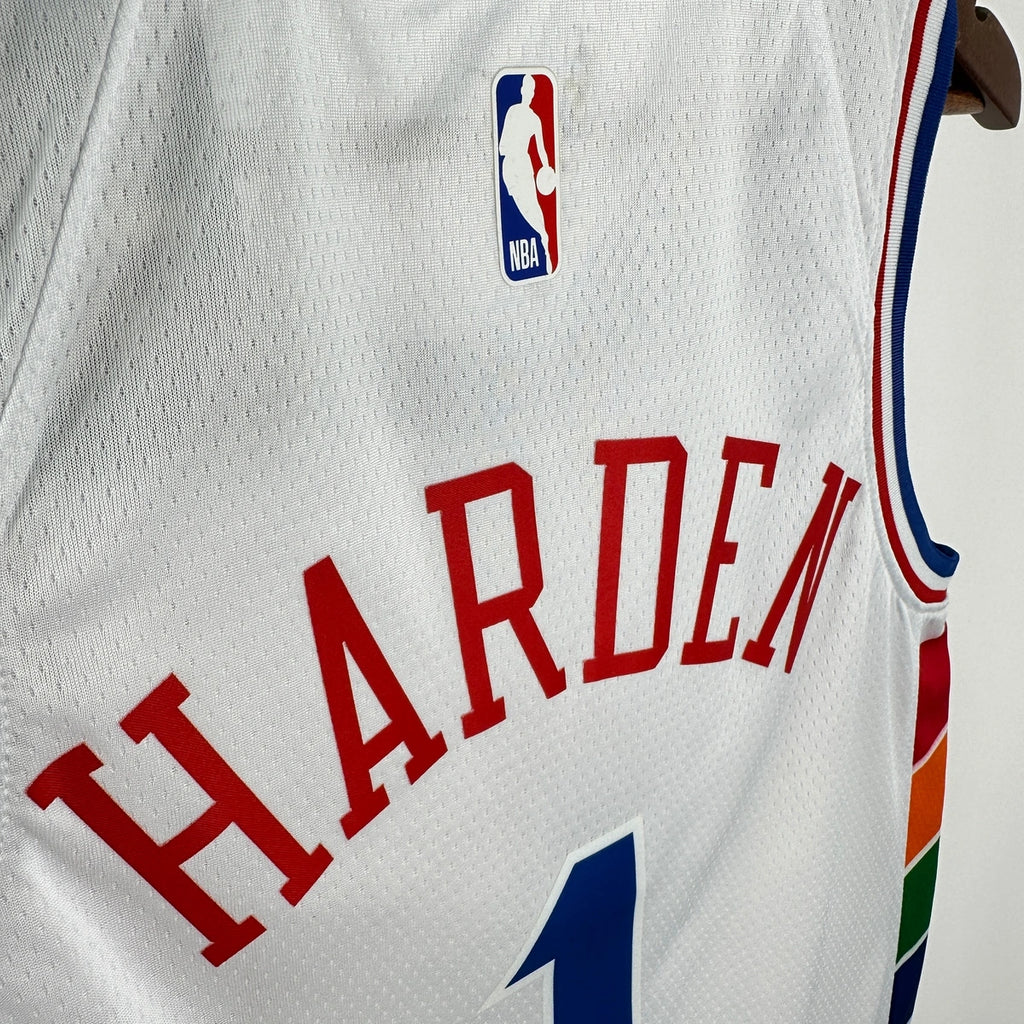 76ers BackNameNumber City Jersey in White Flatlay 005