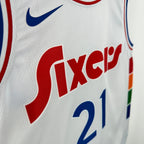 76ers BackNameNumber City Jersey in White Hanging 009