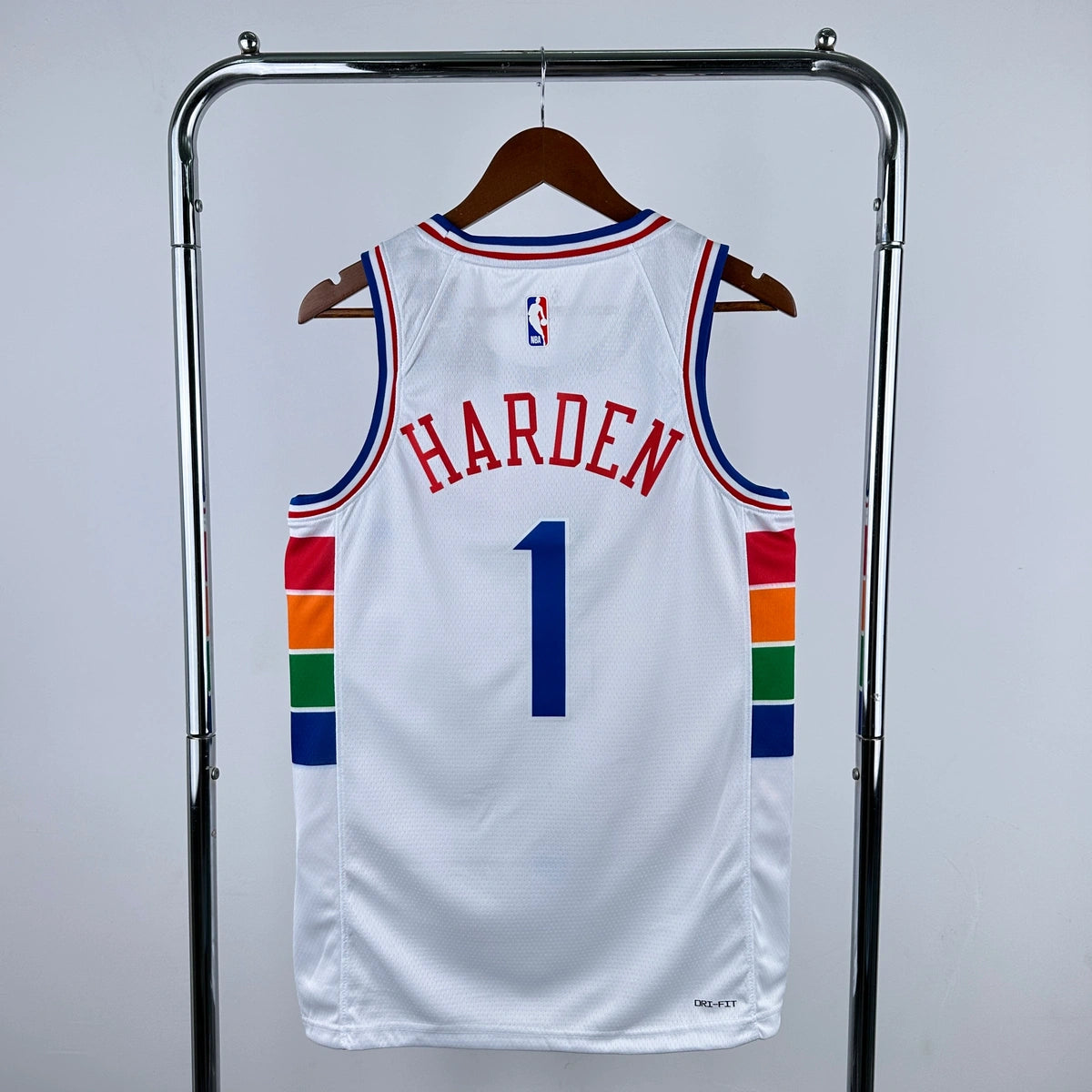 76ers BackNameNumber City Jersey in White Hanging 011
