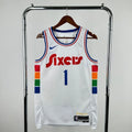 76ers FrontFull City Jersey in White Hanging 001