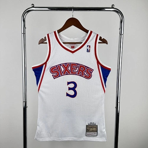 Allen Iverson Philadelphia 76ers No.3 Throwback Crop Top Women's Jersey  - View 11