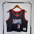Allen Iverson Philadelphia 76ers No.3 Throwback Crop Top Women's Jersey  - View 5