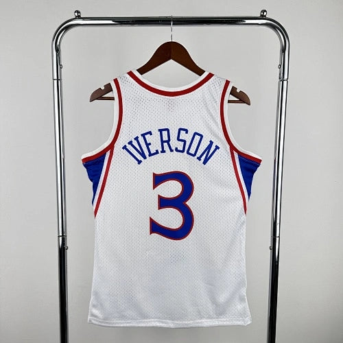 Allen Iverson Philadelphia 76ers No.3 Throwback Crop Top Women's Jersey  - View 10