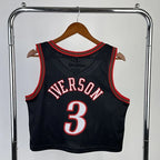 Allen Iverson Philadelphia 76ers No.3 Throwback Crop Top Women's Jersey  - View 4