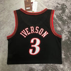 Allen Iverson Philadelphia 76ers No.3 Throwback Crop Top Women's Jersey  - View 22