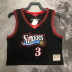 Allen Iverson Philadelphia 76ers No.3 Throwback Crop Top Women's Jersey  - View 25