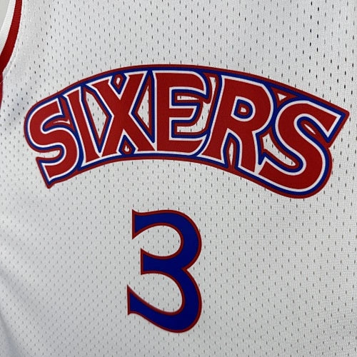 Allen Iverson Philadelphia 76ers No.3 Throwback Crop Top Women's Jersey  - View 6