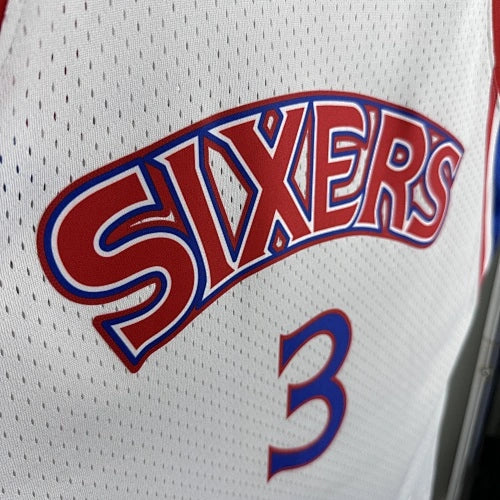 Allen Iverson Philadelphia 76ers No.3 Throwback Crop Top Women's Jersey  - View 7