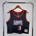 Allen Iverson Philadelphia 76ers No.3 Throwback Crop Top Women's Jersey  - View 1