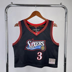 Allen Iverson Philadelphia 76ers No.3 Throwback Crop Top Women's Jersey  - View 1
