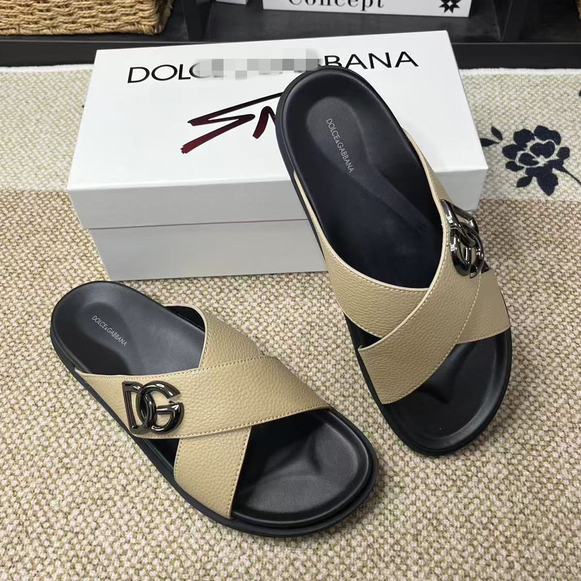 D*G Grey Men's Slides #58 | Men's Streetwear