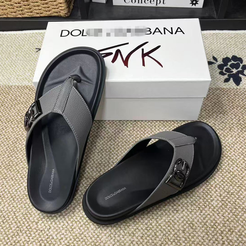 Grey Men's Slides #57 | Men's Streetwear
