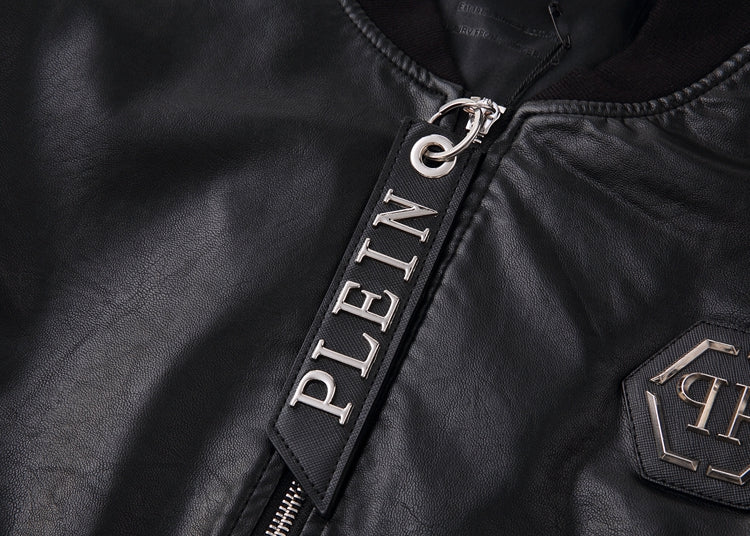 PP Black Leather Jacket #1 | Men's Streetwear