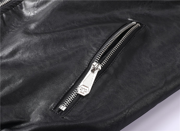PP Black Leather Jacket #4 | Men's Streetwear