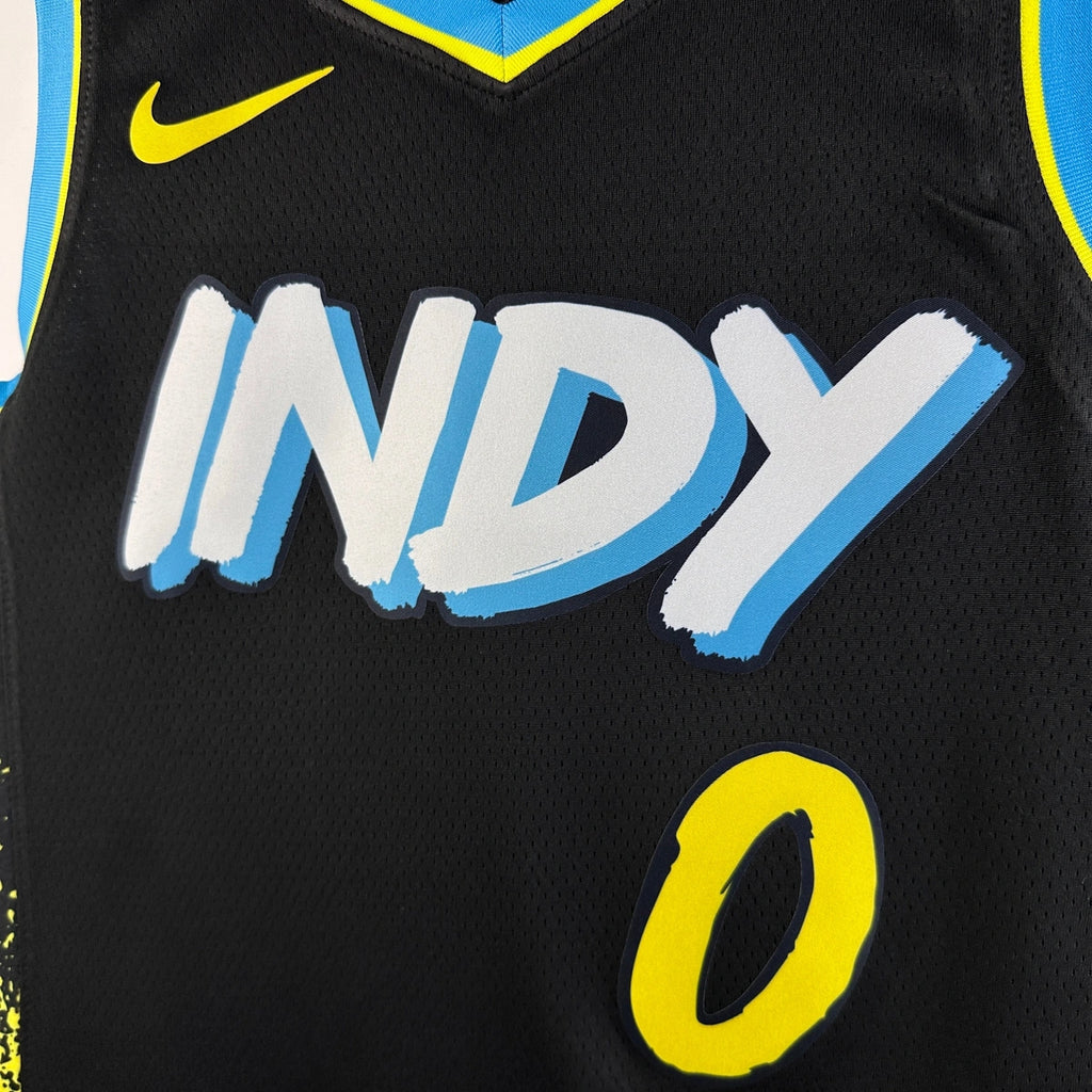 Tyrese Haliburton Indiana Pacers No.0 City Edition Jersey 2023-24 - View 7