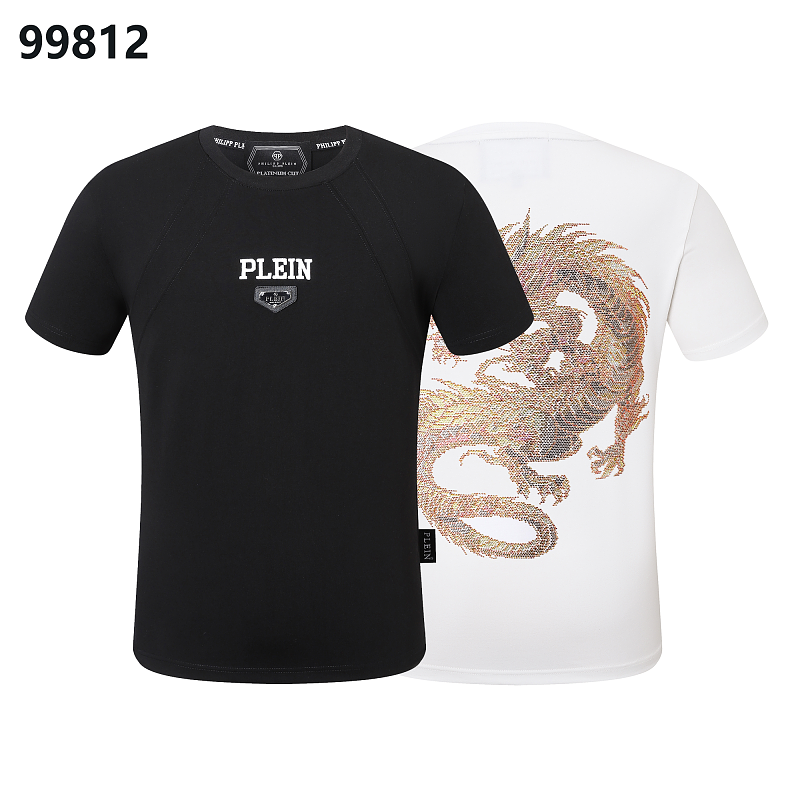 P**P Men's Gym Training Logo Streetwear T-Shirt | Black White