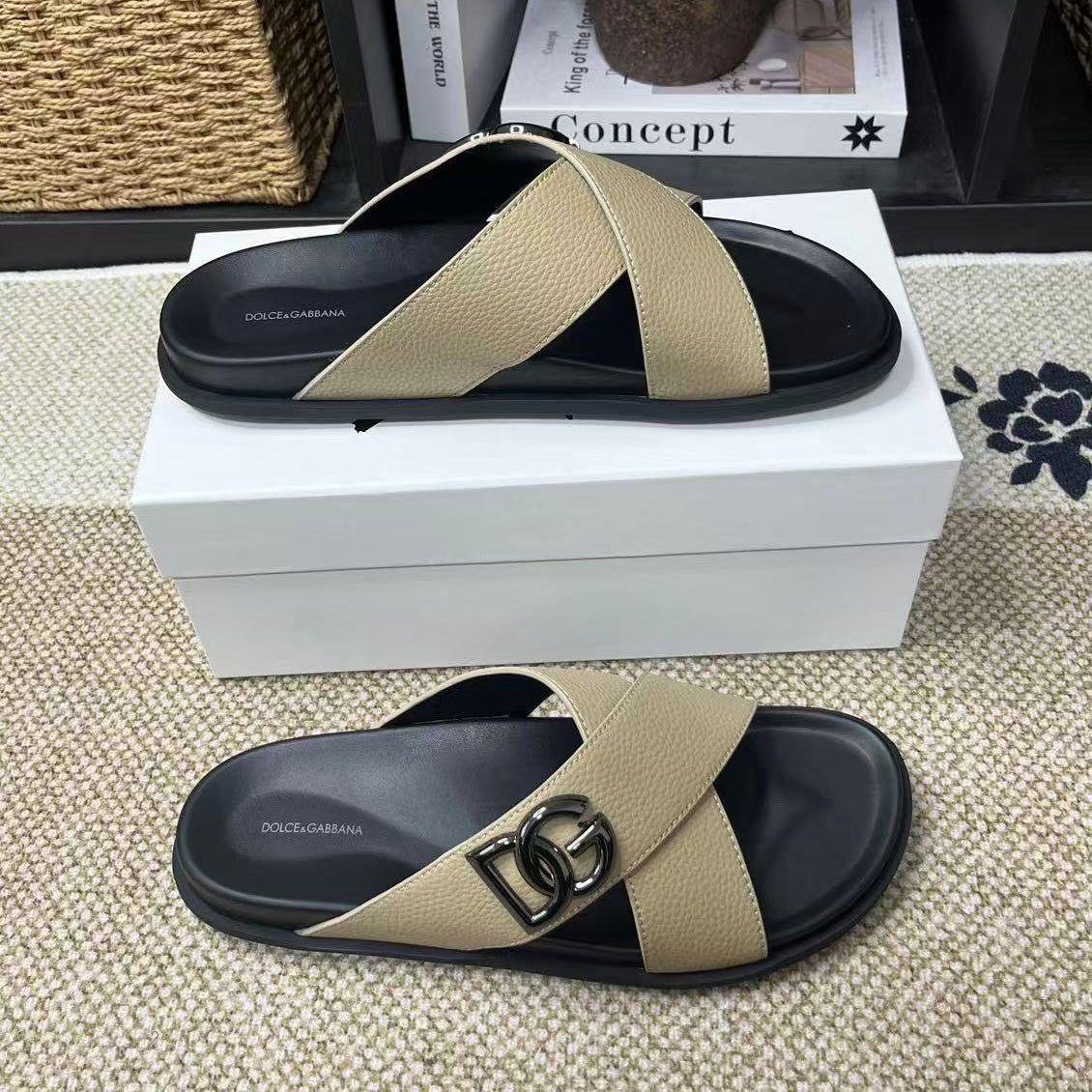 D*G Grey Men's Slides #58 | Men's Streetwear