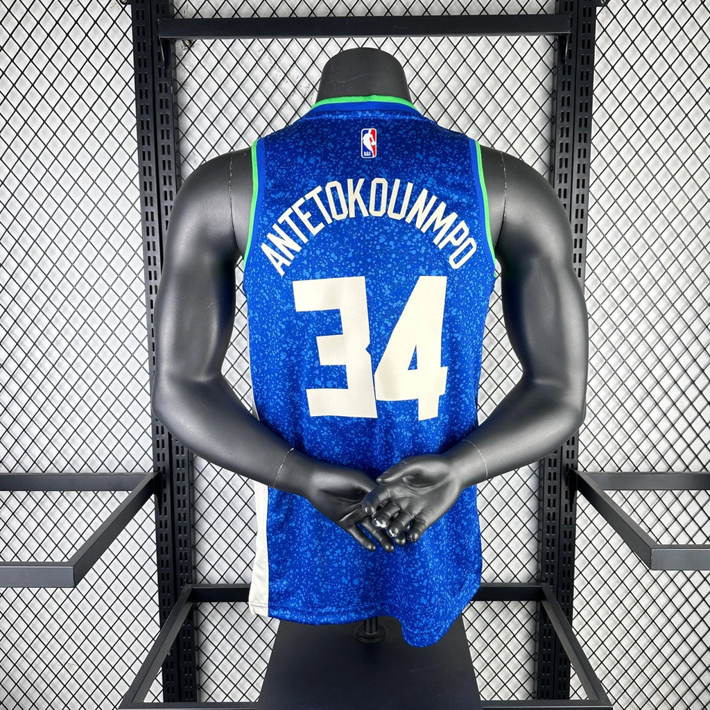 Giannis Antetokounmpo Milwaukee Bucks No.34 City Edition Jersey 2023-24 - View 1