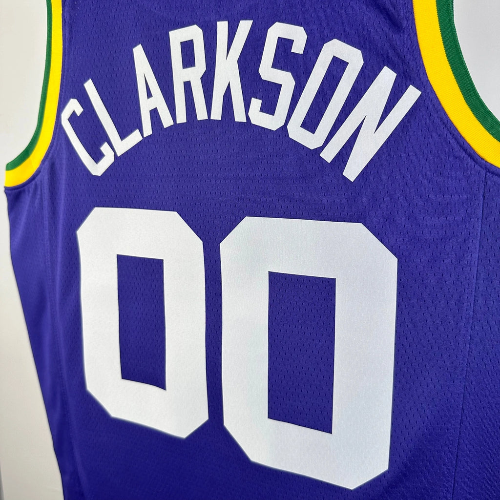 Jordan Clarkson Utah Jazz No.00 Throwback Jersey 2023-24 - View 13