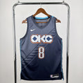 Oklahoma City Thunder 2025-26 city edition basketball jersey front view in team colors for basketball fans