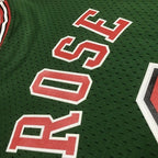 Derrick Rose Chicago Bulls No.1 Throwback Eco Green Swingman Jersey 2008-09 - View 80