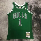 Derrick Rose Chicago Bulls No.1 Throwback Eco Green Swingman Jersey 2008-09 - View 80
