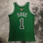 Derrick Rose Chicago Bulls No.1 Throwback Eco Green Swingman Jersey 2008-09 - View 80