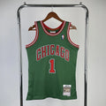 Derrick Rose Chicago Bulls No.1 Throwback Eco Green Swingman Jersey 2008-09 - View 80