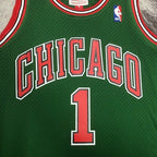 Derrick Rose Chicago Bulls No.1 Throwback Eco Green Swingman Jersey 2008-09 - View 80