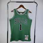 Derrick Rose Chicago Bulls No.1 Throwback Eco Green Swingman Jersey 2008-09 - View 80
