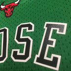 Derrick Rose Chicago Bulls No.1 Throwback Eco Green Swingman Jersey 2008-09 - View 80