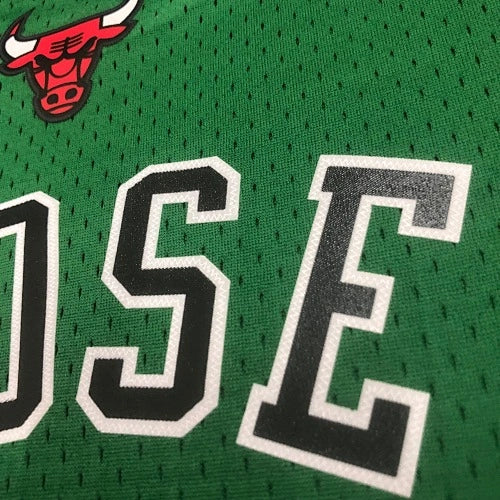 Derrick Rose Chicago Bulls No.1 Throwback Eco Green Swingman Jersey 2008-09 - View 80