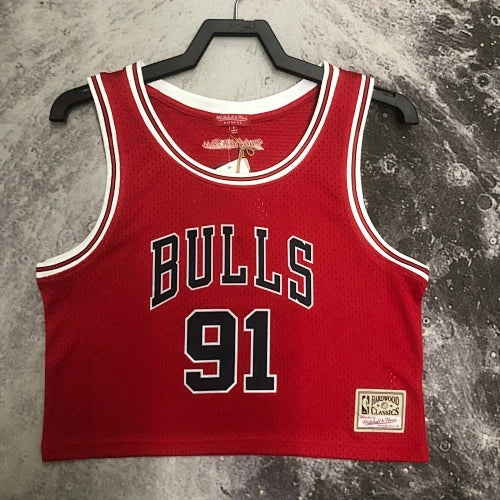 Scottie Pippen Chicago Bulls No.33 Throwback Crop Top Women's Jersey  - View 25