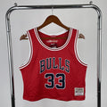 Scottie Pippen Chicago Bulls No.33 Throwback Crop Top Women's Jersey  - View 1