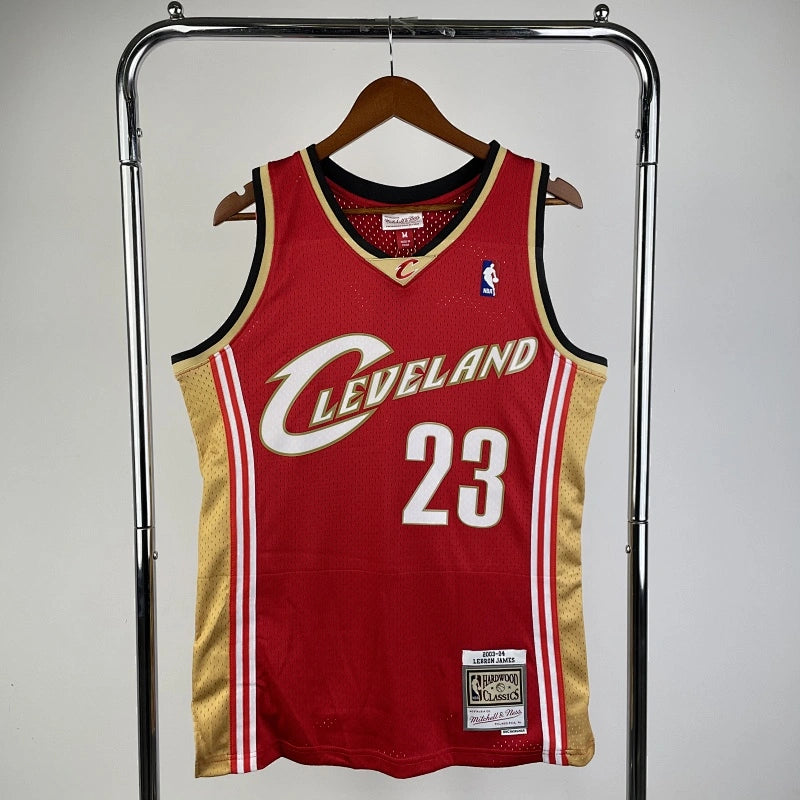LeBron James Cleveland Cavaliers No.23 Throwback Swingman Jersey 2003-04 - View 30